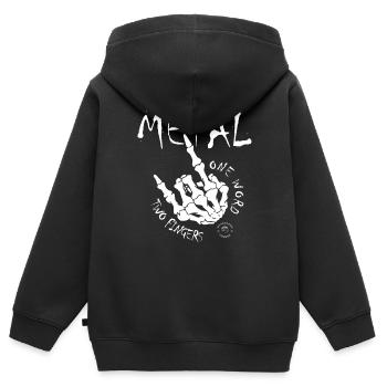 Pommesgabel Devil Horns Heavy Metal Rocker Hand - Kinder Premium Organic Zip Hoodie - Schwarz - Hinten - AI Model Kid Male (0cm)