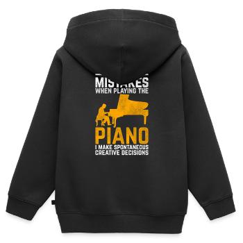 Klavier Fehler - Kinder Premium Organic Zip Hoodie - Schwarz - Hinten - AI Model Kid Male (0cm)