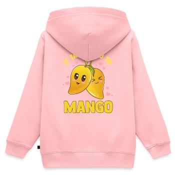 Mango Funny Fruit Tango Pun braucht zwei - Kinder Premium Organic Zip Hoodie - Rosa - Hinten - AI Model Kid Female (0cm)