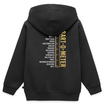 Bart - Kinder Premium Organic Zip Hoodie - Schwarz - Hinten - AI Model Kid Male (0cm)