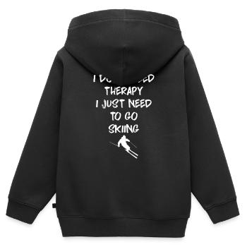 Ski Ski Ski Ski Ski Ski Berg - Sweat Premium à capuche zippé enfant bio - noir - Dos - AI Model Kid Male (0cm)