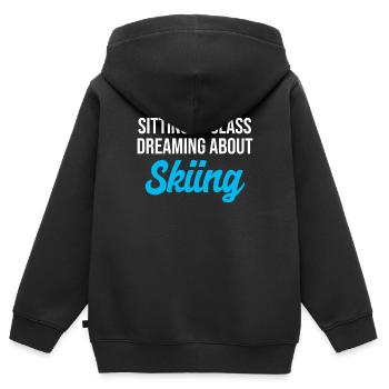 Ski Ski Ski Ski Ski Ski Berg - Sweat Premium à capuche zippé enfant bio - noir - Dos - AI Model Kid Male (0cm)