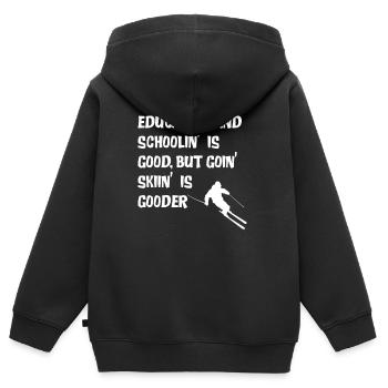 Ski Ski Ski Ski Ski Ski Berg - Sweat Premium à capuche zippé enfant bio - noir - Dos - AI Model Kid Male (0cm)