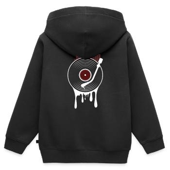Schallplatte - Kinder Premium Organic Zip Hoodie - Schwarz - Hinten - AI Model Kid Male (0cm)