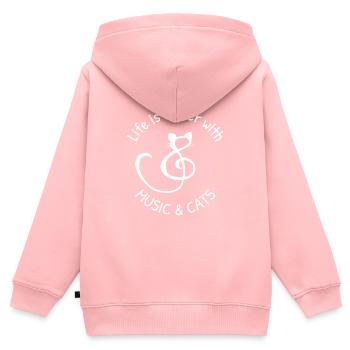 Katze Kater Mieze Kätzchen Musik Spruch Geschenk - Kinder Premium Organic Zip Hoodie - Rosa - Hinten - AI Model Kid Female (0cm)