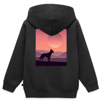 Australian Kelpie - Kinder Premium Organic Zip Hoodie - Schwarz - Hinten - AI Model Kid Male (0cm)