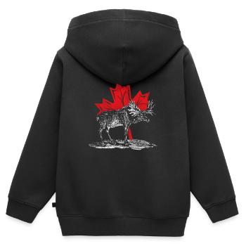 Kanada - Kinder Premium Organic Zip Hoodie - Schwarz - Hinten - AI Model Kid Male (0cm)