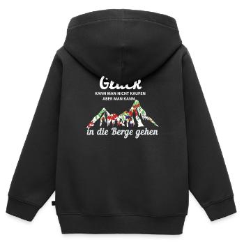 Glück Kann Man Nicht Kaufen - Kinder Premium Organic Zip Hoodie - Schwarz - Hinten - AI Model Kid Male (0cm)