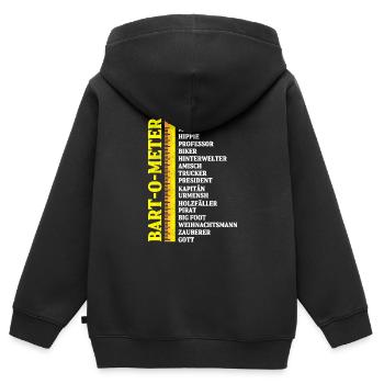 Bart o meter - Kinder Premium Organic Zip Hoodie - Schwarz - Hinten - AI Model Kid Male (0cm)