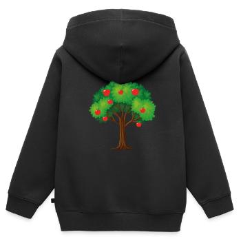 Apfel Apfelkuchen, Apfelbaum Apfelmus Apfelsaft - Kinder Premium Organic Zip Hoodie - Schwarz - Hinten - AI Model Kid Male (0cm)