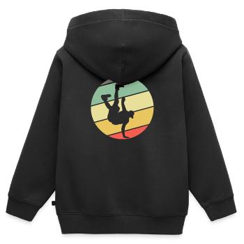 Rétro Breakdance Bboying Gift I Breakdance - Sweat Premium à capuche zippé enfant bio - noir - Dos - AI Model Kid Male (0cm)