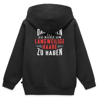 Friseurin Haarschnitt Frisur - Kinder Premium Organic Zip Hoodie - Schwarz - Hinten - AI Model Kid Male (0cm)