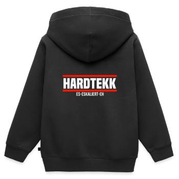 Techno Techno Musique Techno Amateurs Raver Disco - Sweat Premium à capuche zippé enfant bio - noir - Dos - AI Model Kid Male (0cm)
