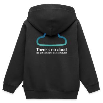 cloud - Kids Premium Organic Zip-up Hoodie - black - Back - AI Model Kid Male (0cm)