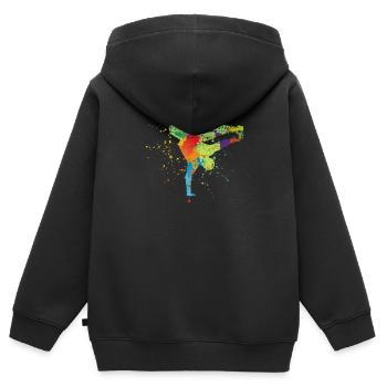 breakdancer - Kids Premium Organic Zip-up Hoodie - black - Back - AI Model Kid Male (0cm)