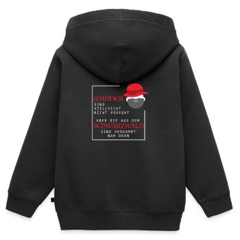 Männer perfekt Schwarzwald Bollenhut - Kinder Premium Organic Zip Hoodie - Schwarz - Hinten - AI Model Kid Male (0cm)