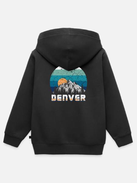 Denver - Kinder Premium Organic Zip Hoodie - Schwarz