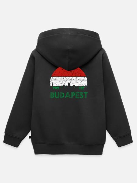 Budapest Ungarn - Kinder Premium Organic Zip Hoodie - Schwarz