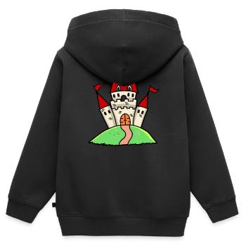 Burg Ritterburg Schloss Festung Ritterburg Kinder - Kinder Premium Organic Zip Hoodie - Schwarz - Hinten - AI Model Kid Male (0cm)