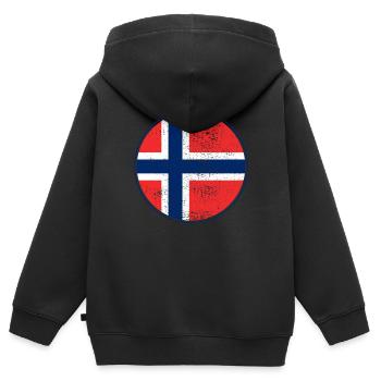 Norway - Kids Premium Organic Zip-up Hoodie - black - Back - AI Model Kid Male (0cm)