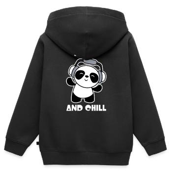 J-Pop And Chill Kawaii Panda - Kinder Premium Organic Zip Hoodie - Schwarz - Hinten - AI Model Kid Male (0cm)