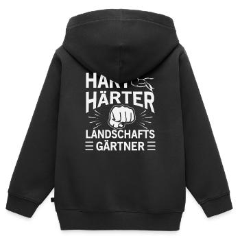 Hart Härter Landschaftsgärtner - Kinder Premium Organic Zip Hoodie - Schwarz - Hinten - AI Model Kid Male (0cm)