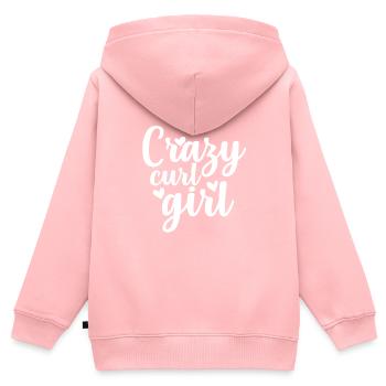 Lockige Haare Geschenk I Locken Haarstil Sprüche - Kinder Premium Organic Zip Hoodie - Rosa - Hinten - AI Model Kid Female (0cm)