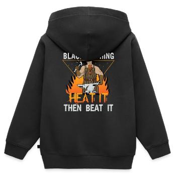 forge - Kids Premium Organic Zip-up Hoodie - black - Back - AI Model Kid Male (0cm)