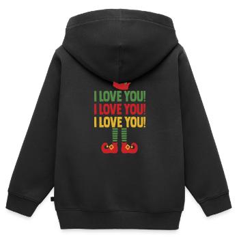 I LOVE YOU I LOVE YOU I LOVE YOU - Kinder Premium Organic Zip Hoodie - Schwarz - Hinten - AI Model Kid Male (0cm)