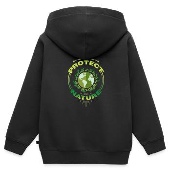 Naturschutz - Kinder Premium Organic Zip Hoodie - Schwarz - Hinten - AI Model Kid Male (0cm)