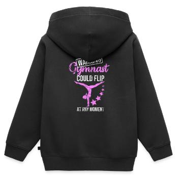 Turnen Handstand - Kinder Premium Organic Zip Hoodie - Schwarz - Hinten - AI Model Kid Male (0cm)