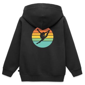 Turnen Sport - Kinder Premium Organic Zip Hoodie - Schwarz - Hinten - AI Model Kid Male (0cm)