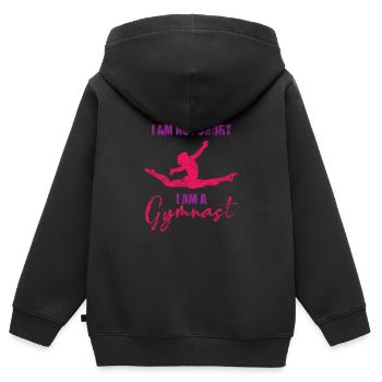 Gymnastique tailles - Sweat Premium à capuche zippé enfant bio - noir - Dos - AI Model Kid Male (0cm)