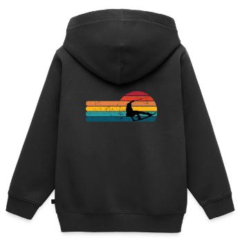 Wakeboard - Kinder Premium Organic Zip Hoodie - Schwarz - Hinten - AI Model Kid Male (0cm)