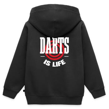 jeu de fléchettes - Sweat Premium à capuche zippé enfant bio - noir - Dos - AI Model Kid Male (0cm)