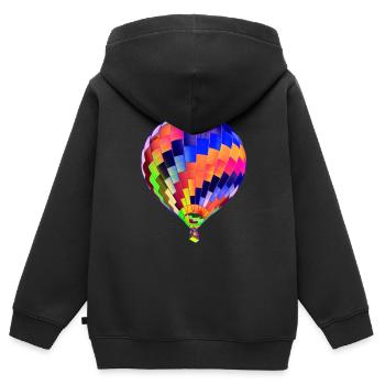 Heißluftballon - Kinder Premium Organic Zip Hoodie - Schwarz - Hinten - AI Model Kid Male (0cm)