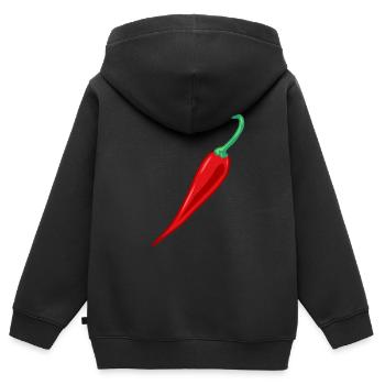 Chili Pepperoni Gousse de piment Piment fort - Sweat Premium à capuche zippé enfant bio - noir - Dos - AI Model Kid Male (0cm)