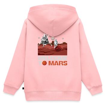 Mars Willkommen - Kinder Premium Organic Zip Hoodie - Rosa - Hinten - AI Model Kid Female (0cm)