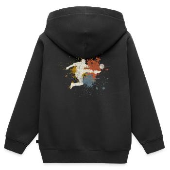 Fußball retro - Kinder Premium Organic Zip Hoodie - Schwarz - Hinten - AI Model Kid Male (0cm)