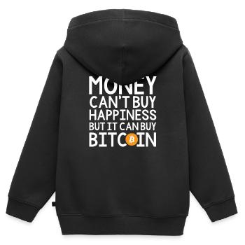 Bitcoin - Sweat Premium à capuche zippé enfant bio - noir - Dos - AI Model Kid Male (0cm)