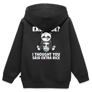 Panda Pandabär Großer Lustig Süßer - Kinder Premium Organic Zip Hoodie - Schwarz - Hinten - AI Model Kid Male (0cm)