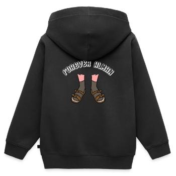 Forever Alman Deutschland Sandalen Socken lustig - Kinder Premium Organic Zip Hoodie - Schwarz - Hinten - AI Model Kid Male (0cm)