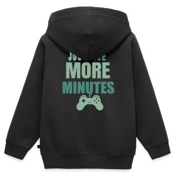 Just five more Minutes - Kinder Premium Organic Zip Hoodie - Schwarz - Hinten - AI Model Kid Male (0cm)