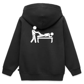 Physiotherapeut - Kinder Premium Organic Zip Hoodie - Schwarz - Hinten - AI Model Kid Male (0cm)