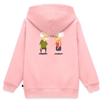 infirmière - Sweat Premium à capuche zippé enfant bio - rose - Dos - AI Model Kid Female (0cm)