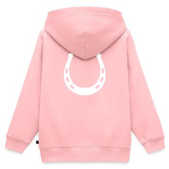 équitation - Sweat Premium à capuche zippé enfant bio - rose - Dos - AI Model Kid Female (0cm)