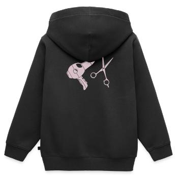 Friseur - Kinder Premium Organic Zip Hoodie - Schwarz - Hinten - AI Model Kid Male (0cm)