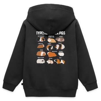 Meerschweinchen Arten - Kinder Premium Organic Zip Hoodie - Schwarz - Hinten - AI Model Kid Male (0cm)