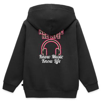 Musik Liebe Musiker Musikalisch Sound - Kinder Premium Organic Zip Hoodie - Schwarz - Hinten - AI Model Kid Male (0cm)
