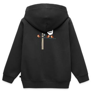 Vögel Spruch Lustig Der Hat WLAN Vogel Spatzen - Kinder Premium Organic Zip Hoodie - Schwarz - Hinten - AI Model Kid Male (0cm)